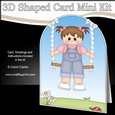 3D Shaped Card Kit - Swinging High - Toddler Girl