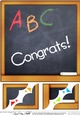 8 x 8 Congrats! Blackboard Scalloped corner Topper