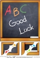 8 x 8 Good Luck Blackboard Scalloped corner Topper