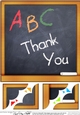 8 x 8 Thank You Blackboard Scalloped corner Topper