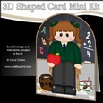 3D Shaped Card Kit - Cute Little Schoolgirl