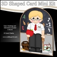 3D Shaped Card Kit - Cute School Teacher