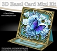 3D Easel Card Mini Kit - Butterfly & Flowers on Gold Frame