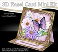 3D Easel Card Mini Kit - Butterfly & Flowers on Gold Frame
