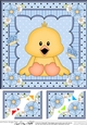 8 x 8 Cute Little Chick Scalloped Corner Topper  