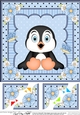 8 x 8 Cute Little Penguin Scalloped Corner Topper  