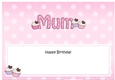 Large DL Happy Birthday MUM insert with Cupcakes