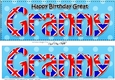 Large DL Happy Birthday GREAT GRANNY 3D decoupage UK Union Jack