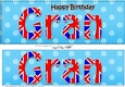 Large DL Happy Birthday GRAN 3D decoupage UK Union Jack