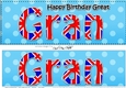 Large DL Happy Birthday GREAT GRAN 3D decoupage UK Union Jack