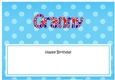 Large DL Happy Birthday GRANNY insert UK Union Jack