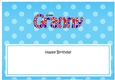 Large DL Happy Birthday GREAT GRANNY insert UK Union Jack
