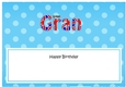 Large DL Happy Birthday GREAT GRAN insert UK Union Jack