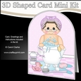 3D Shaped Card Kit - Bathtub Buddies - Older Lady