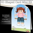 3D Shaped Card Kit - Swinging High - Cute Girl