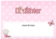 Large DL Happy Birthday DAUGHTER insert with Livvy Bear