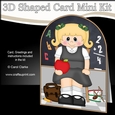 3D Shaped Card Kit - Cute Little Schoolgirl