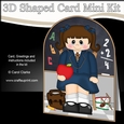 3D Shaped Card Kit - Cute Little Schoolgirl