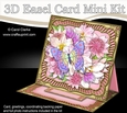3D Easel Card Mini Kit - Butterfly & Flowers on Gold Frame