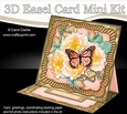 3D Easel Card Mini Kit - Butterfly & Flowers on Gold Frame