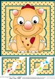 8 x 8 Cute Little Dinosaur Scalloped Corner Topper