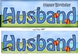 Large DL Happy Birthday HUSBAND 3D decoupage with Fishing