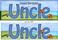 Large DL Happy Birthday UNCLE 3D decoupage with Fishing