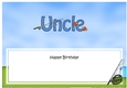 Large DL Happy Birthday UNCLE insert with Fishing
