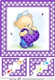 Hunney Bear Robert has a Heart - 8 x 8 Scalloped corner Topper