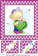 Hunney Bear Robert has a Heart - 8 x 8 Scalloped corner Topper