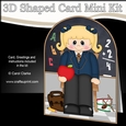 3D Shaped Card Kit - Cute Little Schoolgirl