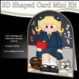 3D Shaped Card Kit - Cute Little Schoolgirl