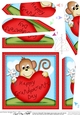 Chunky Monkey Grandparents Day Heart Fan Pyramage Topper