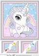 8 x 8 Cute Little Unicorn Scalloped Corner Topper