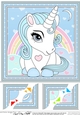 8 x 8 Cute Little Unicorn Scalloped Corner Topper