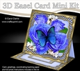 3D Easel Card Mini Kit - Butterfly & Flowers on Gold Frame