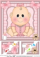 8 x 8 Cute New Baby Girl Scalloped Corner Topper