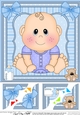 8 x 8 Cute New Baby Boy Scalloped Corner Topper