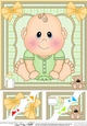 8 x 8 Cute New Baby Scalloped Corner Topper