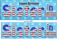 Large DL Happy Birthday SISTER IN LAW 3D decoupage USA Stars & Stripes