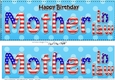 Large DL Happy Birthday MOTHER IN LAW 3D decoupage USA Stars & Stripes
