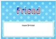Large DL Happy Birthday FRIEND insert USA Stars & Stripes