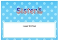 Large DL Happy Birthday SISTER IN LAW insert USA Stars & Stripes