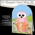 3D Shaped Card Kit - Flowerpot Friends - Cute Little Hoot Owl