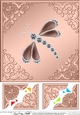 8 x 8 Dragonfly Scalloped corner Topper