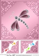 8 x 8 Dragonfly Scalloped corner Topper