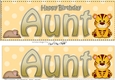 Large DL Happy Birthday AUNT 3D decoupage with Cute Little Tiger