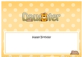 Large DL Happy Birthday DAUGHTER insert with Cute Little Tiger
