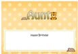 Large DL Happy Birthday AUNT insert with Cute Little Tiger