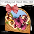3D Shaped Card Kit - Pretty Flowers & Butterfly Basket